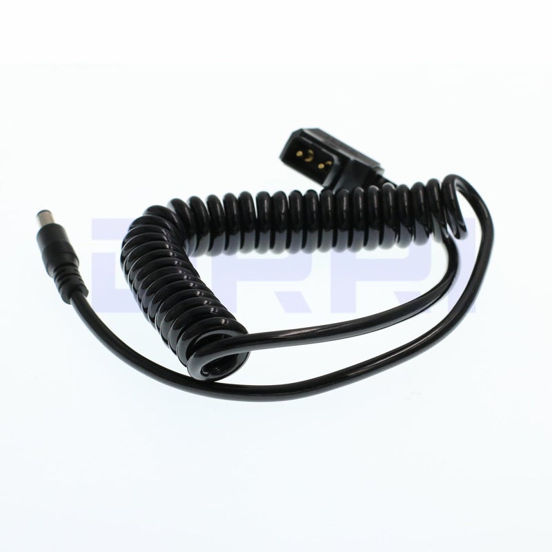 DRRI D-Tap Male to DC 5.5x2.5mm Jack Coiled Cable for Blackmagic Video Assist - Image 3